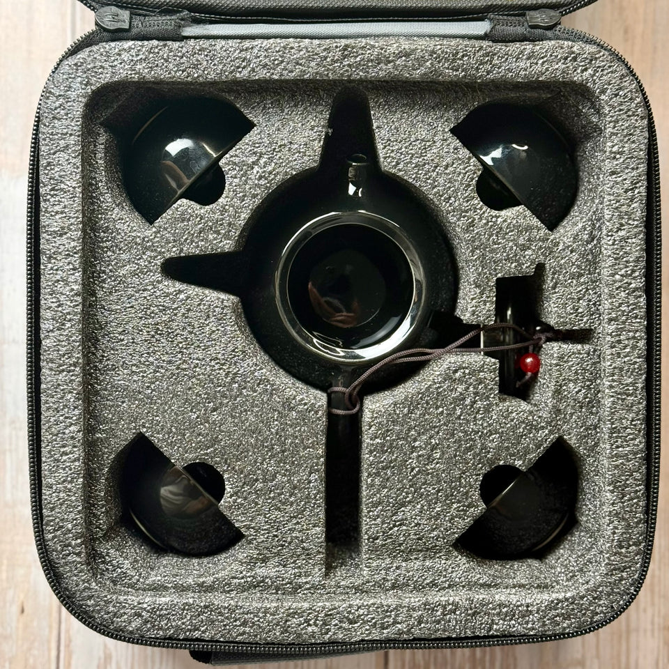 Reise-Teegeschirr-Set "Xi Shi" Keramik (Schwarz) für 4 Personen