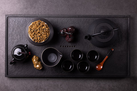 Travel Teaware Set "Xi Shi" Ceramic (Black) for 4 Persons