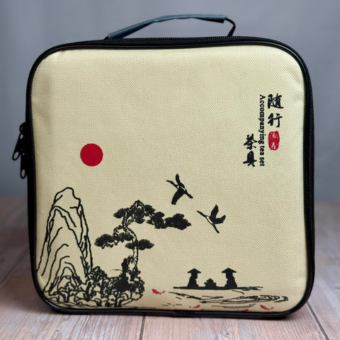 Reise-Teegeschirr-Set "Xi Shi" Keramik (Schwarz) für 4 Personen