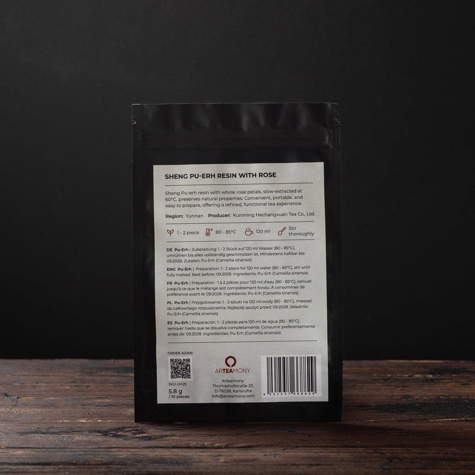 
Sheng Pu-Erh Tee-Harz mit Rose, aus Yunnan Bild 5