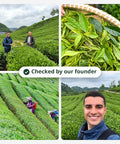 Arteamony founder with the tea farmer on the matcha farm: fresh leaves, harvest and tea fields – Checked by our founder (EN)