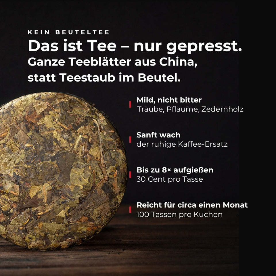 Ban Zhang Golden Liqueur, 2020 – Infografik: Das ist Tee, nur gepresst (DE)