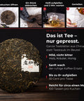 Sheng Pu-erh Tea "Chun Shan", 2013, from Yunnan – Infografik: Das ist Tee, nur gepresst (DE)