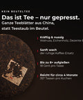 Mengku Big Tree, 2011 – Infografik: Das ist Tee, nur gepresst (DE)